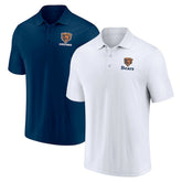 Chicago Bears Throwback Two-Pack Polo Set - White/Navy - Fanatics