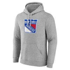New York Rangers Primary Team Logo Pullover Hoodie - Gray | NHL online