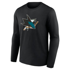 San Jose Sharks Primary Logo Team Long Sleeve T-Shirt - Black | NHL online