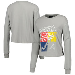 Atlanta Braves The Wild Collective Women's Cropped Long Sleeve T-Shirt Discount