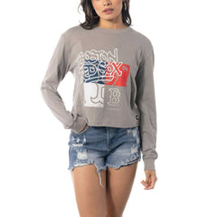 Boston Red Sox The Wild Collective Women's Cropped Long Sleeve T-Shirt Online