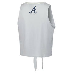 Atlanta Braves The Wild Collective Women's Twisted Tie Front Tank Top Discount