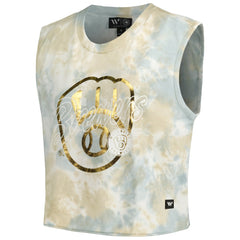 Milwaukee Brewers The Wild Collective Women's Washed Muscle Tank Top Online