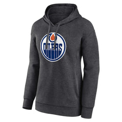 Edmonton Oilers Women's Primary Logo Pullover Hoodie - Charcoal | NHL near me