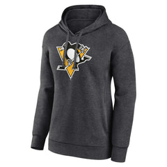 Pittsburgh Penguins Women's Primary Logo Pullover Hoodie - Charcoal | NHL Lifestyle