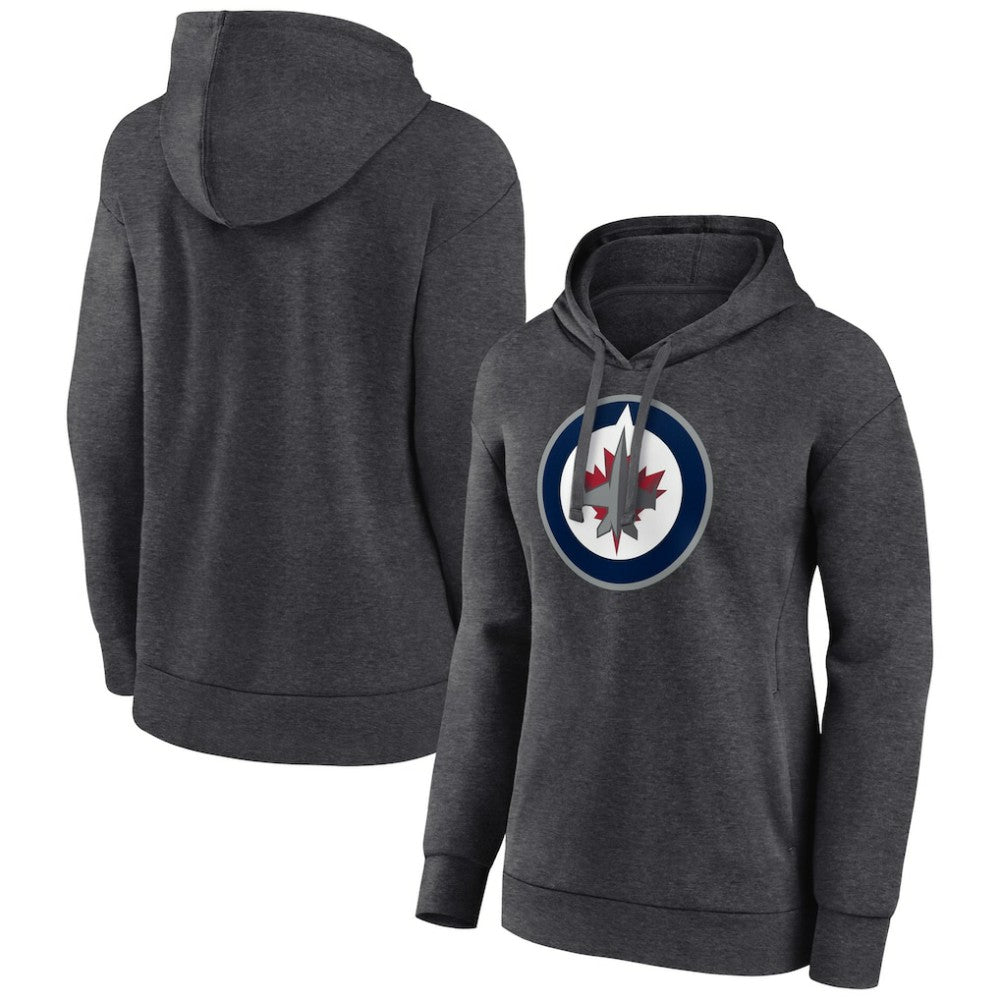Winnipeg Jets Women's Primary Logo Pullover Hoodie - Charcoal | NHL sale