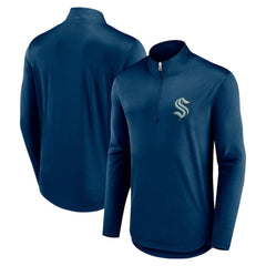 Seattle Kraken Fanatics Mock Neck Quarter-Zip Top - Deep Sea Blue | Fanatics on sale