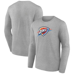 Oklahoma City Thunder Primary Team Logo Long Sleeve T-Shirt Gray