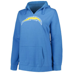 Justin Herbert Los Angeles Chargers Profile Women's Plus Size Player Name & Number Pullover Hoodie - Powder Blue - NFL