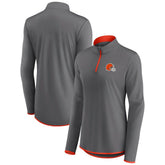Cleveland Browns Women's Adult Corner Long Sleeve 1/4 Zip Top - Gray - NFL