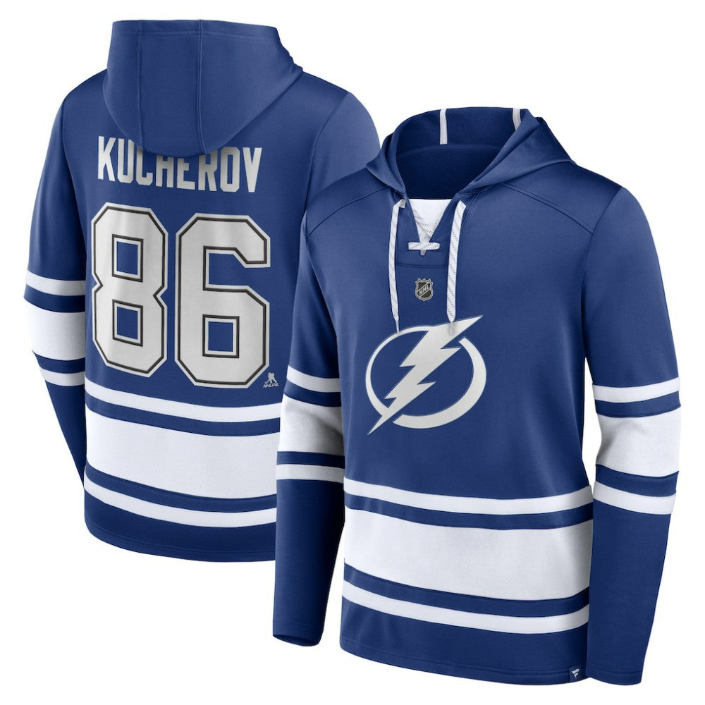 Nikita Kucherov Tampa Bay Lightning Fanatics Name & Number Lace-Up Pullover Hoodie - Blue | Fanatics on sale