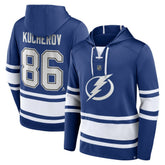 Nikita Kucherov Tampa Bay Lightning Fanatics Name & Number Lace-Up Pullover Hoodie - Blue | Fanatics on sale