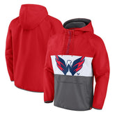Washington Capitals Fanatics Flagrant Foul Anorak Raglan Half-Zip Hoodie Jacket - Red | Fanatics online