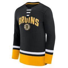 Boston Bruins Fanatics Back Pass Lace-Up Long Sleeve T-Shirt - Black | Fanatics near me