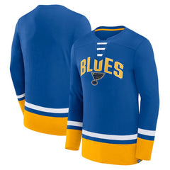 St. Louis Blues Fanatics Back Pass Lace-Up Long Sleeve T-Shirt - Blue | Fanatics sale