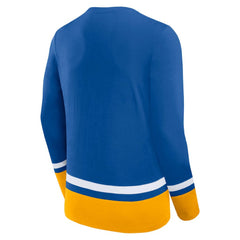 St. Louis Blues Fanatics Back Pass Lace-Up Long Sleeve T-Shirt - Blue | Fanatics sale