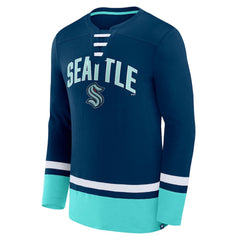 Seattle Kraken Fanatics Back Pass Lace-Up Long Sleeve T-Shirt - Deep Sea Blue | Fanatics near me