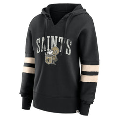 New Orleans Saints Women's Bold Move Dolman V-Neck Hip HIp Hoodie - Black - Fanatics