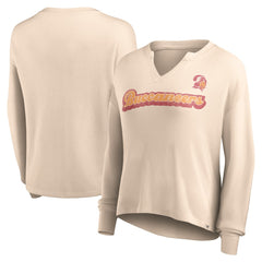 Tampa Bay Buccaneers Women's Go For It Notch Neck Waffle Knit Lightweight Long Sleeve T-Shirt - Tan - Fanatics