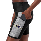 Baltimore Ravens Certo Women's High Waist Logo Two-Pocket Biker Shorts - Black - NFL