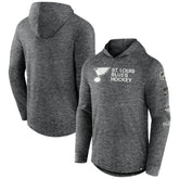 St. Louis Blues Fanatics Stacked Long Sleeve Hoodie T-Shirt - Heather Charcoal | Fanatics discount