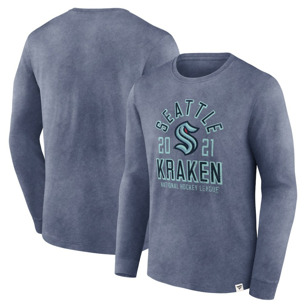 Seattle Kraken Fanatics Keep The Zone Long Sleeve T-Shirt - Heather Deep Sea Blue | Fanatics on sale