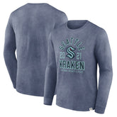 Seattle Kraken Fanatics Keep The Zone Long Sleeve T-Shirt - Heather Deep Sea Blue | Fanatics on sale