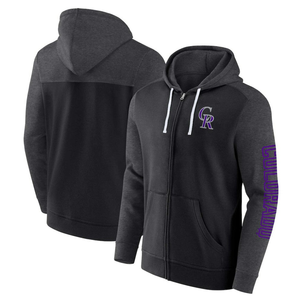 Colorado Rockies Fanatics Offensive Line Up Lightweight Full-Zip Hoodie Sale