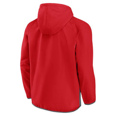 Fanatics Chicago Bulls Anorak Flagrant Foul Color-Block Raglan Hoodie Half-Zip Jacket Red/Gray