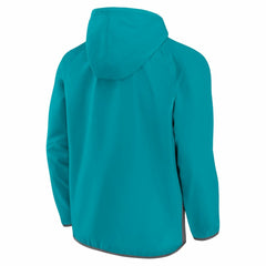 Fanatics Charlotte Hornets Anorak Flagrant Foul Color-Block Raglan Hoodie Half-Zip Jacket Teal/Gray