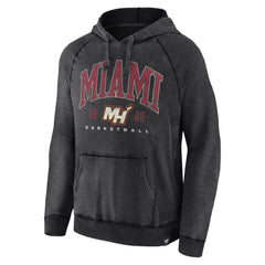 Fanatics Miami Heat Foul Trouble Snow Wash Raglan Pullover Hoodie Heather Charcoal