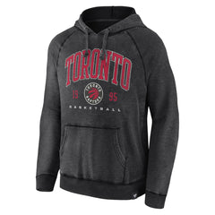 Fanatics Toronto Raptors Foul Trouble Snow Wash Raglan Pullover Hoodie Heather Charcoal