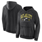 Fanatics Utah Jazz Foul Trouble Snow Wash Raglan Pullover Hoodie Heather Charcoal