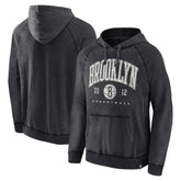 Fanatics Brooklyn Nets Foul Trouble Snow Wash Raglan Pullover Hoodie Heather Charcoal