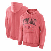 Fanatics Chicago Bulls Foul Trouble Snow Wash Raglan Pullover Hoodie Heather Red