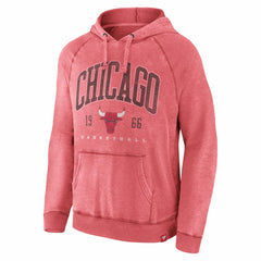 Fanatics Chicago Bulls Foul Trouble Snow Wash Raglan Pullover Hoodie Heather Red