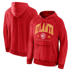 Fanatics Atlanta Hawks Foul Trouble Snow Wash Raglan Pullover Hoodie Heather Red