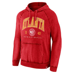 Fanatics Atlanta Hawks Foul Trouble Snow Wash Raglan Pullover Hoodie Heather Red