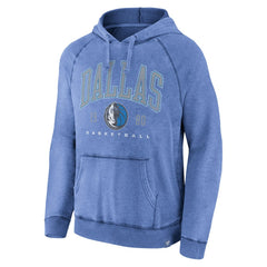 Fanatics Dallas Mavericks Foul Trouble Snow Wash Raglan Pullover Hoodie Heather Blue