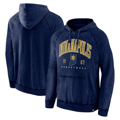 Fanatics Indiana Pacers Foul Trouble Snow Wash Raglan Pullover Hoodie Heather Navy