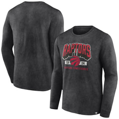 Fanatics Toronto Raptors Front Court Press Snow Wash Long Sleeve T-Shirt Heather Charcoal