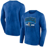 Fanatics Dallas Mavericks Front Court Press Snow Wash Long Sleeve T-Shirt Heather Royal