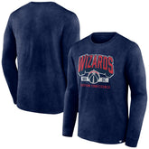 Fanatics Washington Wizards Front Court Press Snow Wash Long Sleeve T-Shirt Heather Navy