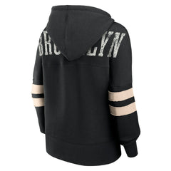 Fanatics Brooklyn Nets Women's Bold Move Dolman V-Neck High Hip Hoodie Black