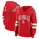 St. Louis Cardinals Fanatics Women's Bold Move Notch Neck High Hip Hoodie Outlet