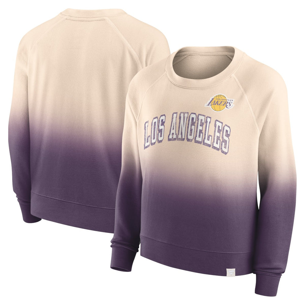 Fanatics Los Angeles Lakers Women's Lounge Arch Raglan Pullover Sweatshirt Tan/Purple