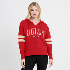 Fanatics Chicago Bulls Women's Bold Move Dolman V-Neck High Hip Hoodie Red