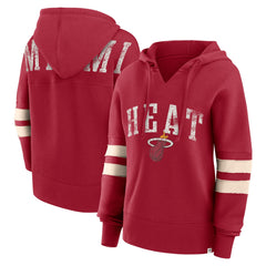 Fanatics Miami Heat Women's Bold Move Dolman V-Neck High Hip Hoodie Red