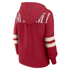 Fanatics Miami Heat Women's Bold Move Dolman V-Neck High Hip Hoodie Red
