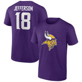 Justin Jefferson Minnesota Vikings Icon Player Name & Number T-Shirt - Purple - NFL